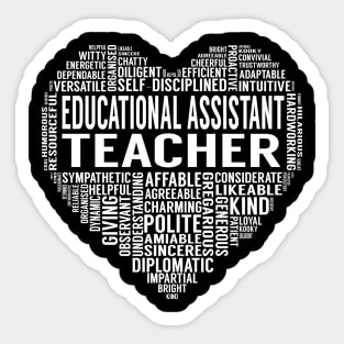 Educational Assistant Teacher Heart Sticker